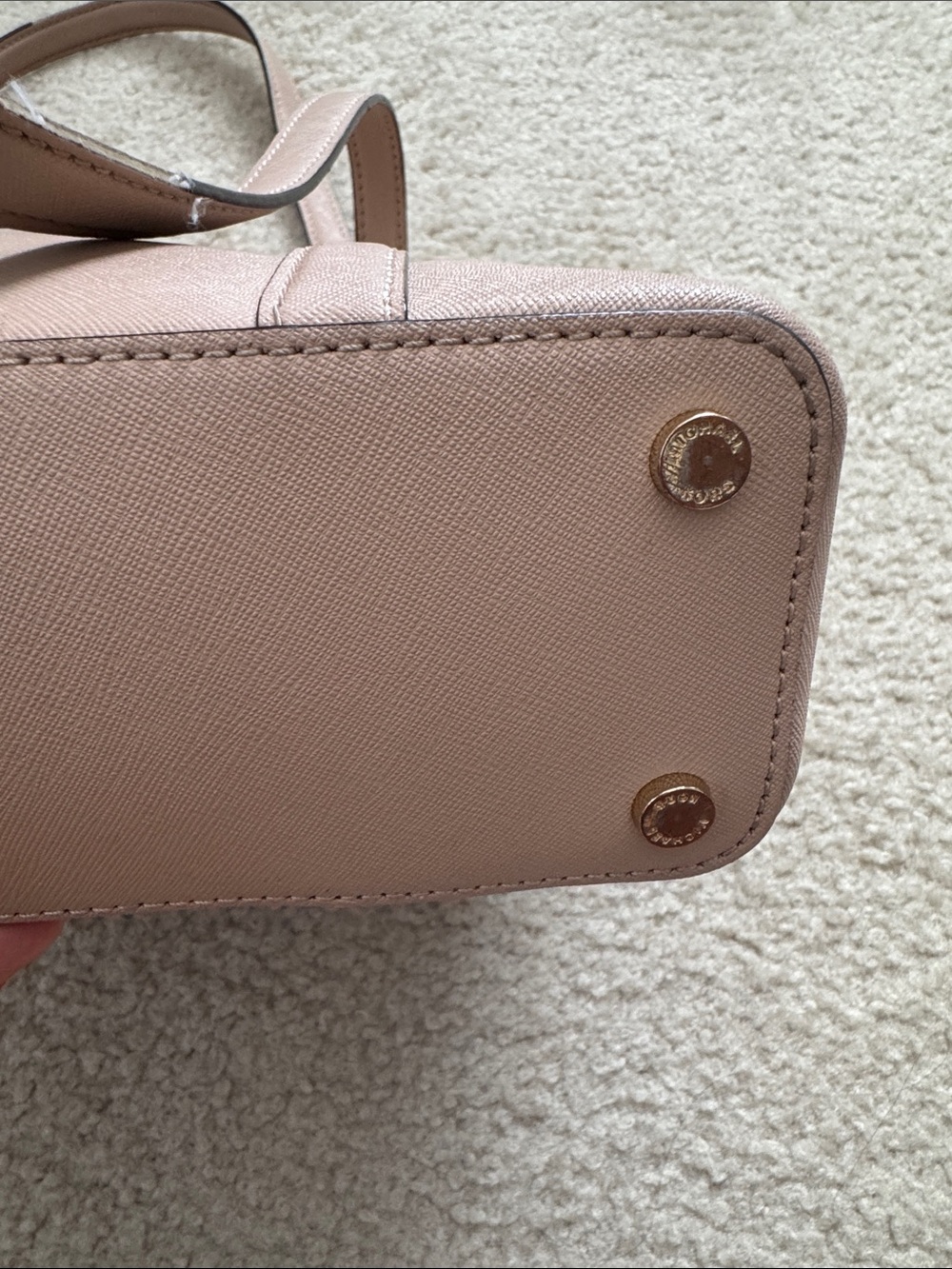 Michael Kors Pale Blush Leather Double-Handle Tote - Picture 8 of 14